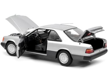 1990 Mercedes-Benz 300 CE-24 Coupe Silver Metallic and Black 1/18 Diecast Model Car by Norev