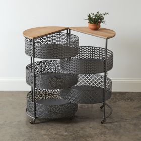 Metal Expandable Storage Table - Space-Saving Furniture for Home Organization