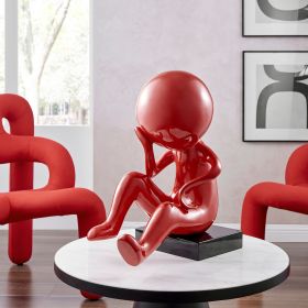 Rosso Thinker Sculpture