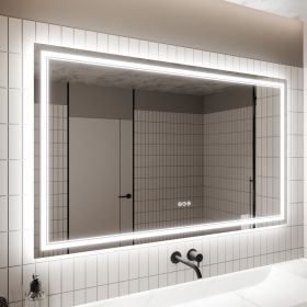 Vanity Mirror with LED Light, Anti Fog, Dimmable,Tricolor TemperaturE, Both Vertical and Horizontal Wall Mounted, Vanity Mirror