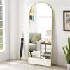 65"x24" Arch Floor Mirror, Full Length Mirror Wall Mirror Hanging or Leaning Mirror with Stand for Bedroom, Dressing Room, Gold