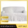 Matelasse Damask 1 Piece T-Cushion Kick Pleat Sofa Slipcover White Freight Free Adjustable Elastic Sofa Covers Cover Slipcovers