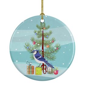 Jay Bird Merry Christmas Ceramic Ornament Christmas Tree Hanging Decorations for Home Christmas Holiday, Party, Gift, 3 in, Multicolor