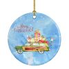 Merry Christmas Schnauzer #2 Ceramic Ornament Christmas Tree Hanging Decorations for Home Christmas Holiday, Party, Gift, 3 in, Multicolor