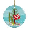 Veil Tail Betta Merry Christmas Ceramic Ornament Christmas Tree Hanging Decorations for Home Christmas Holiday, Party, Gift, 3 in, Multicolor