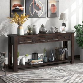 Console Table/Sofa Table with Storage Drawers and Bottom Shelf for Entryway Hallway(Espresso)