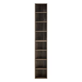 8-Tier Media Tower Rack, CD DVD Slim Storage Cabinet with Adjustable Shelves, Tall Narrow Bookcase Display Bookshelf for Home Office