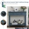 Console Table Traditional Design with Two Drawers and Bottom Shelf (Navy)