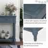 Console Table Traditional Design with Two Drawers and Bottom Shelf (Navy)