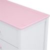 Wooden Storage Dresser with 6 Drawers,Storage Cabinet for kids Bedroom,White+Pink