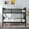 Full over Full Bunk Bed with Ladder for Bedroom, Guest Room Furniture-Espresso