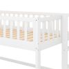 Twin Size Low Loft Bed with Ladder and Slide,White