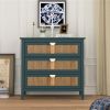 3 Drawer Cabinet,Natural rattan,American Furniture,Suitable for bedroom, living room, study