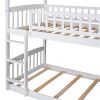 Bunk Bed with Slide, House Bed with Slide, White