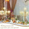 4 Pcs 25.6' 5 Arm Candle Holder Centerpieces Gold Crystal Centerpieces Crystal Candle Holders Dining Table Center Vase Kerzen