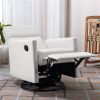 Modern Upholstered Rocker Nursery Chair Plush Seating Glider Swivel Recliner Chair, Beige