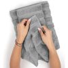 Luxury 6 Piece Towel Set, 2 Bath Towels 2 Hand Towels 2 Washcloths 100% Cotton Turkish Towels for Bathroom Light Grey Towel Sets