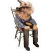 Spirit Halloween Sitting Scarecrow Animatronic | Halloween Décor | Horror Décor | 4.5 Feet , Scary Decoration , Motion and Sound