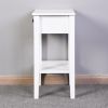 White Bathroom Floor-standing Storage Table with a Drawer