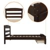 Platform Twin Bed Frame with Storage Drawer and Wood Slat Support No Box Spring Needed, Espresso