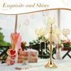 4 Pcs 25.6' 5 Arm Candle Holder Centerpieces Gold Crystal Centerpieces Crystal Candle Holders Dining Table Center Vase Kerzen