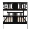 Full over Full Bunk Bed with Ladder for Bedroom, Guest Room Furniture-Espresso