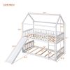 Bunk Bed with Slide, House Bed with Slide, White