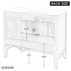 [VIDEO] 36" Bathroom Vanity with Ceramic Basin, Bathroom Storage Cabinet with Two Doors and Drawers, Solid Frame, Metal Handles, White