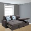 Dark Brown Flannelette 2-Piece Couch Living Room Sofabed