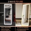 65"x22" Full Length Floor Mirror LED Whole Body Mirror,Wall Mounted with Lights,Vanity Mirror,with Dimming&3 Color Modes Black