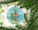 Comet Goldfish Merry Christmas Ceramic Ornament Christmas Tree Hanging Decorations for Home Christmas Holiday, Party, Gift, 3 in, Multicolor