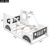 Twin Size Classic Car-Shaped Platform Bed with Wheels,White