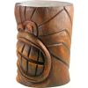 Outdoor Side Table Statue Grande Tiki Spirit Face Kanaloa Teeth for Patio,Bar or Den,15 Inches Wide, 20 Inches Tall,Sculptures