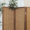 6 Panel Room Divider and Folding Screen Rooms Dividers, Bamboo Roomes Divider for Room Separation, 67" H X 92.1" W, Screen