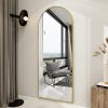 65"x24" Arch Floor Mirror, Full Length Mirror Wall Mirror Hanging or Leaning Mirror with Stand for Bedroom, Dressing Room, Gold