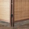 6 Panel Room Divider and Folding Screen Rooms Dividers, Bamboo Roomes Divider for Room Separation, 67" H X 92.1" W, Screen