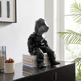 Cool Dude with Hoodie Sculpture (Option: Black & Chrome)