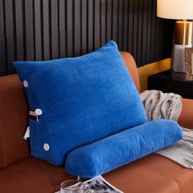 Waist Backrest Pillow Bedside Backrest Lumbar Cushion Bed Sofa (Option: Royal Blue-45x22x50cm without headrest)