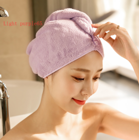 Women's Hair Dryer Cap, Absorbent Dry Hair Towel (Option: Light purple65)