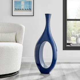 Trombone Vase (Option: Large Navy Blue)