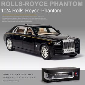 1/24 Rolls-Royce alloy car model phantom back sound and light toy car six open door simulation metal car box (select: Rolls alloy car model -black)