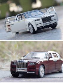 1/24 Rolls-Royce alloy car model phantom back sound and light toy car six open door simulation metal car box (select: Rolls alloy car model-red)