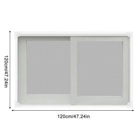 Magnetic Window Mosquito Net DIY Mesh Invisible Screen Fiberglass Curtain Anti Insect Fly Flies Net White Frame (Color: 120x120cm)