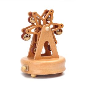 Innovative Ferris Wheel & Birthday Cake Shaped Wooden Music Box Toy Decoration Cute Birthday Present Christmas Gift For Kids (Color: A)