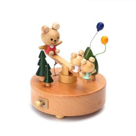 Innovative Ferris Wheel & Birthday Cake Shaped Wooden Music Box Toy Decoration Cute Birthday Present Christmas Gift For Kids (Color: D)