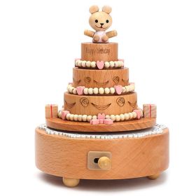 Innovative Ferris Wheel & Birthday Cake Shaped Wooden Music Box Toy Decoration Cute Birthday Present Christmas Gift For Kids (Color: E)