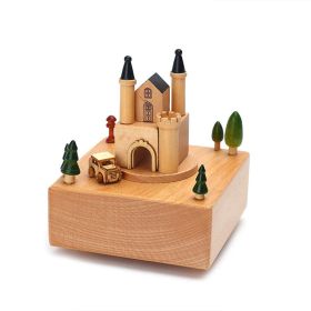 Innovative Ferris Wheel & Birthday Cake Shaped Wooden Music Box Toy Decoration Cute Birthday Present Christmas Gift For Kids (Color: B)