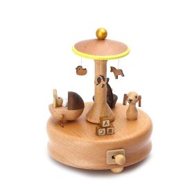 Innovative Ferris Wheel & Birthday Cake Shaped Wooden Music Box Toy Decoration Cute Birthday Present Christmas Gift For Kids (Color: H)