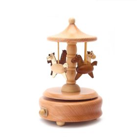 Innovative Ferris Wheel & Birthday Cake Shaped Wooden Music Box Toy Decoration Cute Birthday Present Christmas Gift For Kids (Color: L)