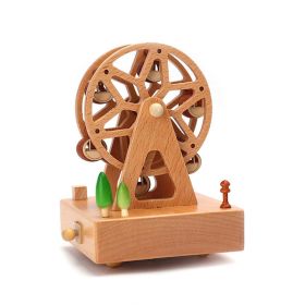 Innovative Ferris Wheel & Birthday Cake Shaped Wooden Music Box Toy Decoration Cute Birthday Present Christmas Gift For Kids (Color: F)